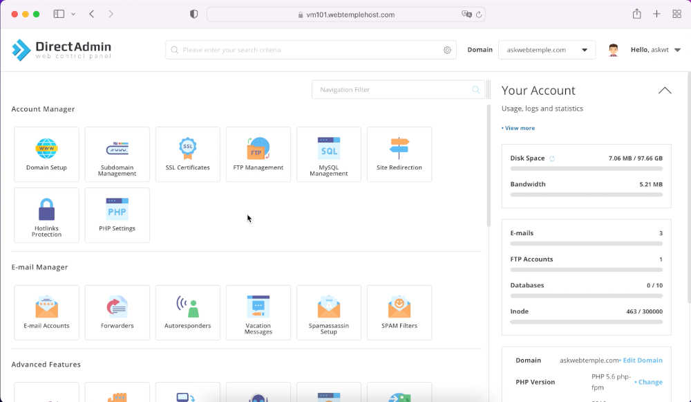 directadmin-main-menu-screen