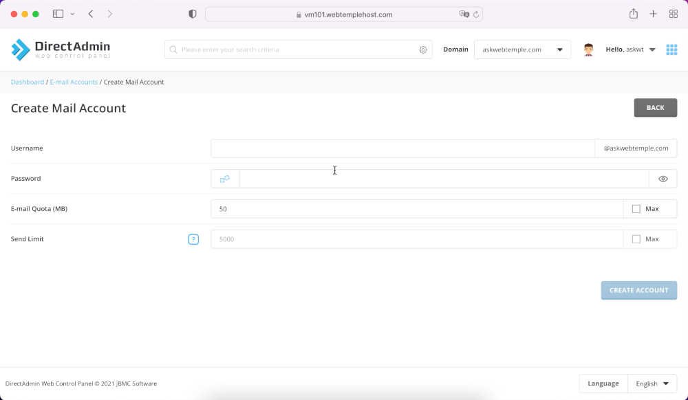 directadmin-create-email-accounts-screen