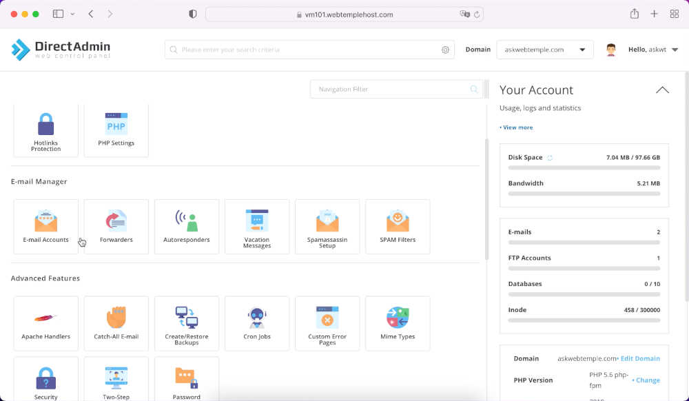 directadmin-main-menu-screen